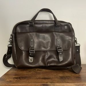Tumi Leather Briefcase with Shoulder Strap